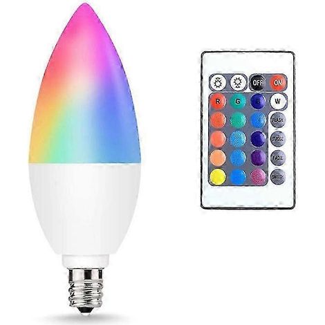 Nouvelle ampoule LED RGB intelligente à changement de couleur avec télécommande E12/E14/E26/E27/B22 pour intérieur (1/3)
