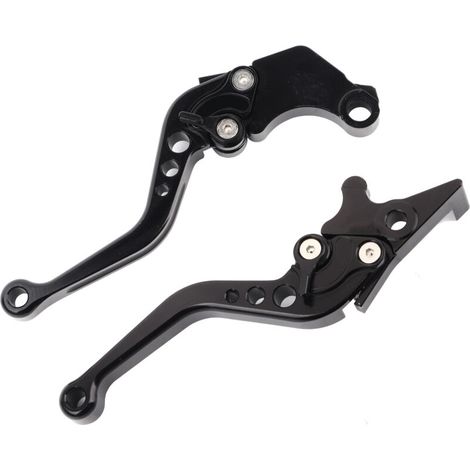 Heavy-duty, adjustable clutch and brake lever handle. 1 pair of CNC aluminum alloy replacement brake levers for Grom MSX125 - Black 2013-2018 motorcycle (1/4)