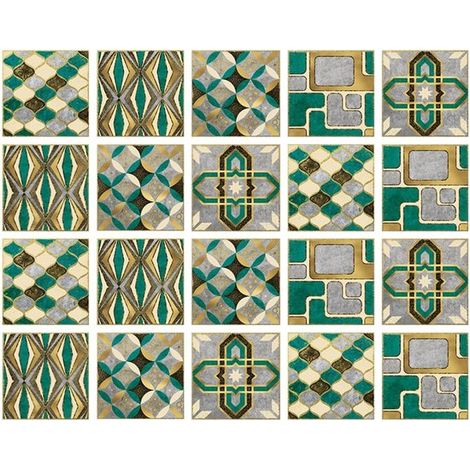 20 stickers carrelage style vintage, stickers muraux carrelage cuisine, stickers adhésifs cuisine, stickers carrelage salle de bain pour la salle de bain (1/5)