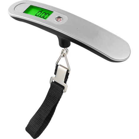 Bilancia digitale da viaggio a due parti ad alta precisione, bilancia portatile per bagagli, capacità di pesatura fino a 50 kg, robusta sospensione, argento - 160 x 30 x 42 mm (1/5)