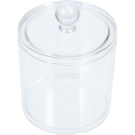 Boîte de Rangement en Verre - 1 Pièce - Design Grille Transparent - Couvercle Protecteur - Pour Cosmétiques et Snacks - 11x11x6,5 cm (1/5)