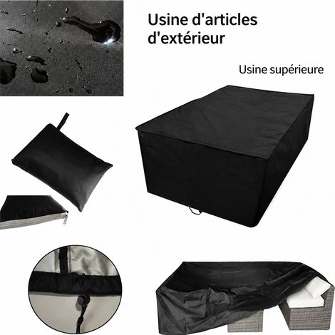 Housse de protection mobilier de jardin 878777 cm polyester 210T noir imperméable 87 77 30 × 30 × 5 cm 500 g – Livraison gratuite (1/5)