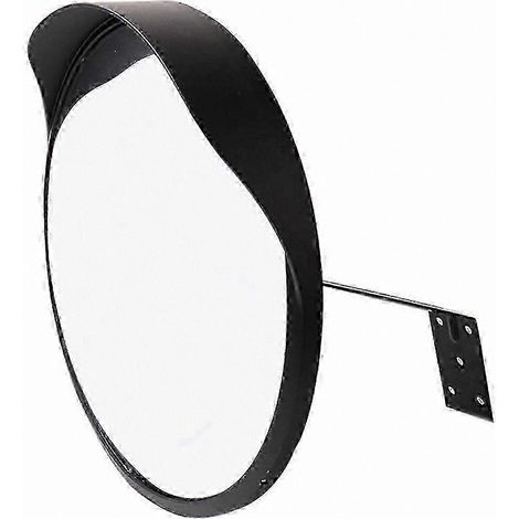 Rétroviseur de signalisation 30 cm, conception résistante aux intempéries, usage intérieur et extérieur, qualité professionnelle, finition noire (1/5)