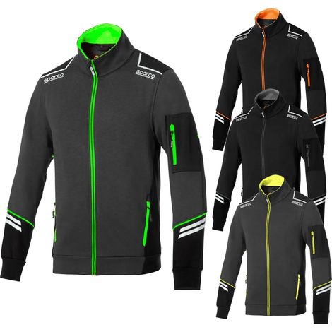 Felpa Tecnica Full Zip da Lavoro Sparco Alabama Grigio-Verde M