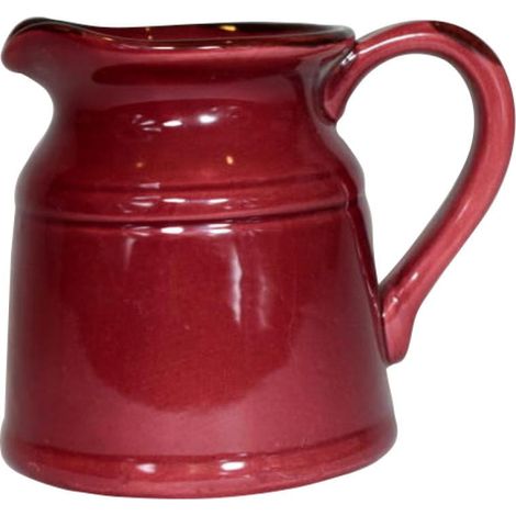 Brocca rossa con dettagli neri, effetto artigianale (1/3)