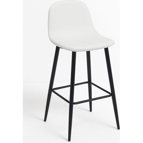 Packs Taburetes Cocina - Pack 2 Taburetes Black Teok Polipiel - Blanco (1/5)