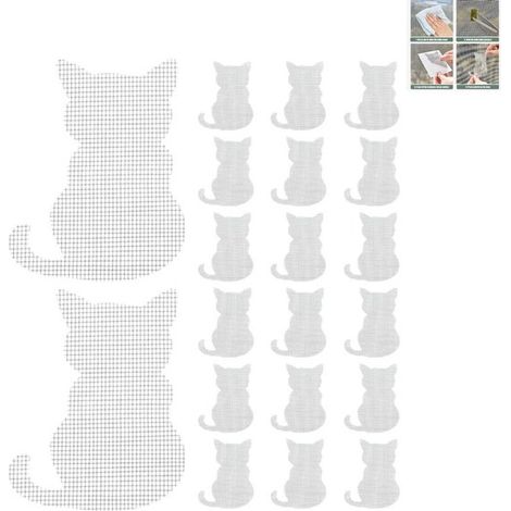 20 morceaux de ruban adhésif de réparation pour moustiquaires, à scratch, pour usage domestique, pour réparer les trous dans les moustiquaires, les rideaux et les filets anti-moustiques. (1/5)