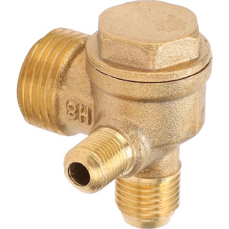 Clapet anti-retour 3 voies pour compresseur d'air, filetage mâle 1/2x14x10, laiton, accessoire de plomberie (1/5)