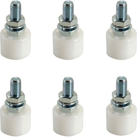 Metalideal  Lot de 6 olives de guidage rouleau Nylon - 30 x 30 mm