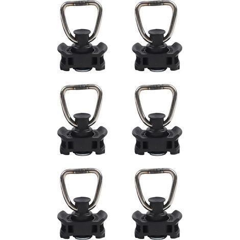 Lot de 6 embouts de verrouillage de voie en acier inoxydable, résistance à la traction de 500 daN, système de rail d'avion avec trou de 20 mm, pour camions, remorques, camionnettes (1/4)