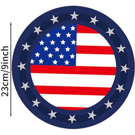 96 Pièces Déco Fête Américaine 4 Juillet Vaisselle Jetable Patriotique: Serviettes Papier, Assiettes 23cm & 18cm, Gobelets pour Fête de l'Indépendance, Kit pour 24 Convives (1/5)