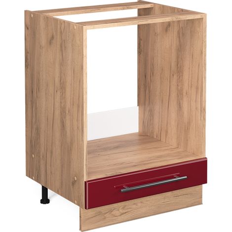 Herdumbauschrank Fame-Line, Bordeaux Hochglanz, 60 cm ohne Arbeitsplatte, Vicco (1/5)