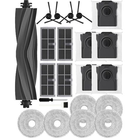 Set of 22 accessories for Dreame X40 Ultra/L40 Ultra/X40 Master/Mova P50 Pro Ultra/P10 Pro Ultra robot vacuum cleaners, 1 roller brush, 4 side brushes, 5 activated carbon bags