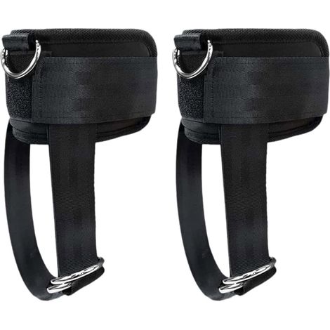 Poignées de support de cheville 2 pièces - Poignée de cheville pour pédale de pied de fitness - Poignée de cheville réglable avec (1/5)