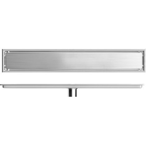 Drain linéaire rectangulaire en acier inoxydable pour salle de bain et cuisine, évite les obstructions, idéal hôtel et maison.