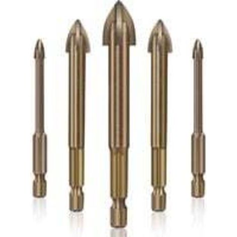 QORVA-Foret Carrelage Verre Ceramique ,Outil de perçage Universel Efficace,5pcs (1/4)