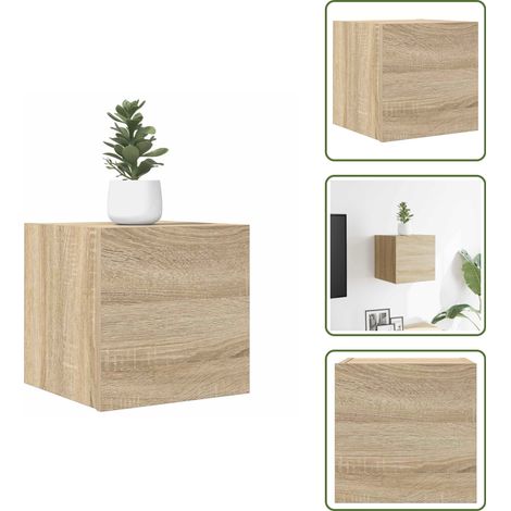 Meuble TV mural Chêne sonoma 30,5x30x30 cm - Meuble Tv Mural - Meuble Tv Suspendu - Support Tv - Rangement Tv - Étagère Murale (1/5)