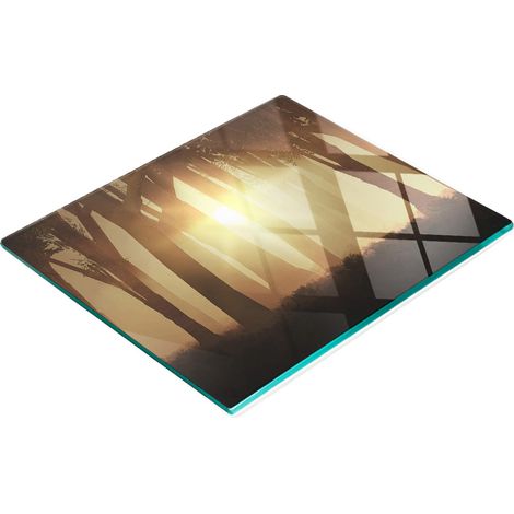 Tablero de vidrio decorativo multifuncional para cocina Niebla en el bosque 60x52 cm