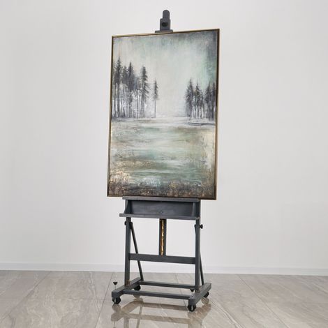 Gemälde Heilender Wald Rahmen Gold 120x80 cm (1/5)