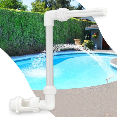 Klleyna Doppelstrahl-Wasserfontäne für Pools und Teiche – Zubehör für Aufstell- und Einbaupools – Wasserfallkühler, verstellbare 2-in-1-Düse, Hochdruck-Teichbelüfter, dekorativer Gartenbrunnen (1/5)