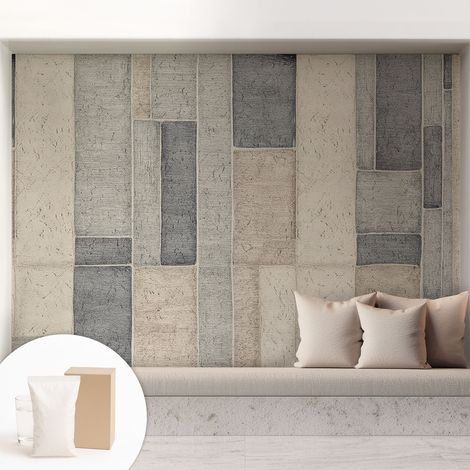 Papier peint intissé avec imprimé pour intérieur moderne application facile a motif - Colle incluse gratuite Mosaïque géométrique 208x146 cm (1/5)