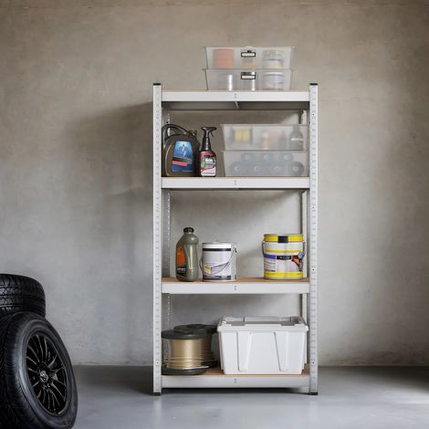 Étagère de rangement, étagère à livres, 4 niveaux, étagère de cuisine, étagères ajustables, argent (1/5)