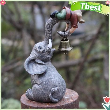 Figurine/Sculpture d'extérieur - TBEST - Éléphant décoratif - Résine résistante - Résistant intempéries - Pour jardin (1/5)