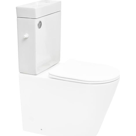 Brevis réservoir de chasse d'eau en céramique avec lavabo intégré sur le dessus pour Combi WC SATBRE34, blanc (SATBRE34N)
