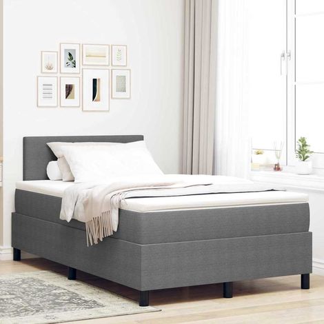 Boxspringbett Hellgrau und Weiß 203 x 120 x 88 cm Cordstoff vidaXL