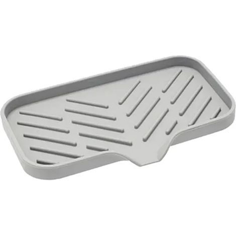 Plateau en silicone pour évier avec égouttoir, porte-éponge et support de rangement pour savon et brosse à récurer, organisateur de cuisine-AquaForge (1/5)