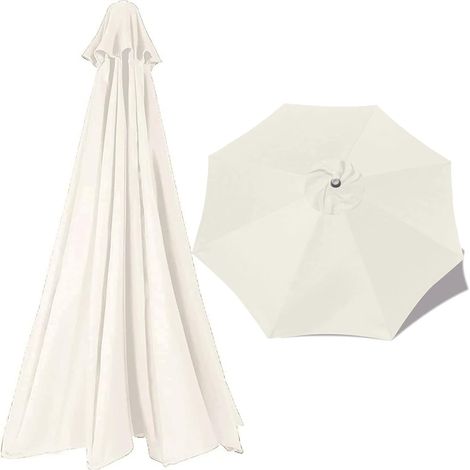 300cm Cover, 2.7m Cloth for Garden Patio Umbrella Replacement Parasol Canopy, Colors, (Color Khaki, Size : 300cm/9.8ft (6ribs) (1/5)
