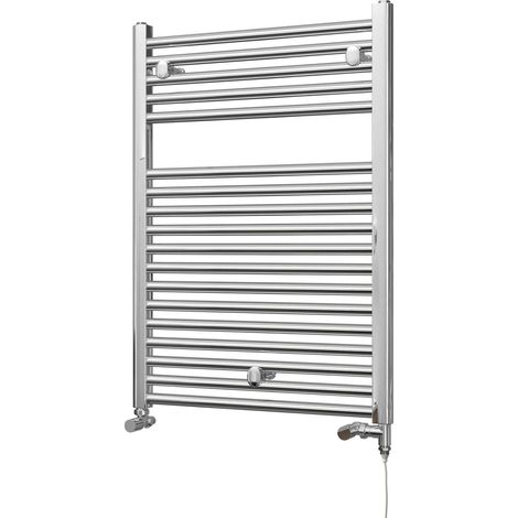 Roma - Chrome Dual Fuel Towel Rail H842mm x W600mm Standard - Straight (1/3)