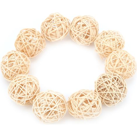Jouet Sepak Takraw en rotin naturel, sans danger pour les petits perroquets, 5 cm. (1/5)