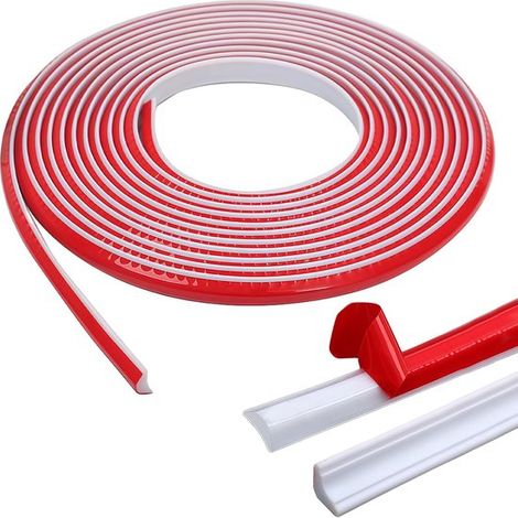5 Meter flexible Zierleiste，12 x 9 mm flexible Zierleisten，Selbstklebende Deckenleisten，Dreieckige Deckenleisten für Wandkanten (1/5)