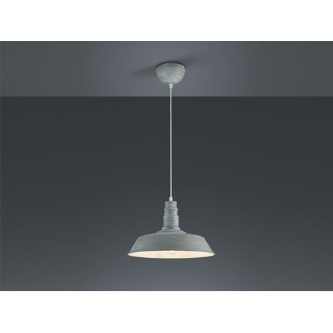 Retro Pendelleuchte WILL Lampenschirm Metall Betonoptik, Ø 36cm (1/5)
