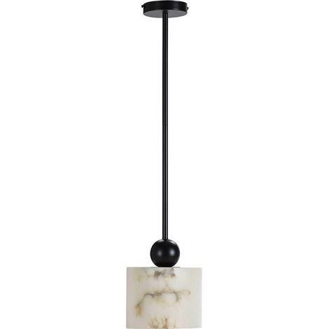 Suspension en albâtre et métal noir mat - naturel et noir mat (1/3)