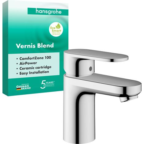 Vernis Blend Mitigeur de lavabo 100 sans tirette ni vidage, chromé, 71580000 (1/5)