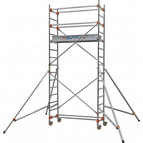 Echafaudage roulant - Hauteur de travail maximale 4.80m - 613313