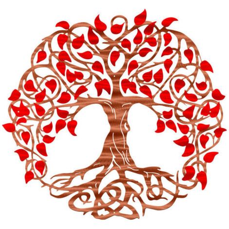 QORVA-Arbre de Vie Décoration Murale en Métal Fer Oeuvre Décorative Jardin Intérieur et Extérieur 30X30cm(B-05),de