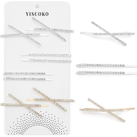 epingle cheveux femme barrette cheveux pince plate cheveux pince cheveux mariage pince chignon pétillant barettes cheveux femme 8pcs. (1/5)
