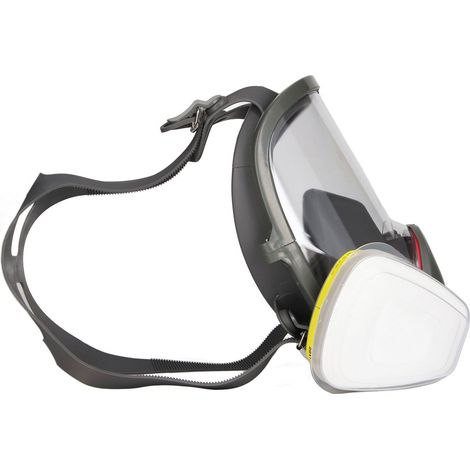 Wiederverwendbare Vollgesichtsmaske zum Schutz vor organischen Dämpfen beim Lackieren und Schweißen, inklusive 10 Filterwatten und Abdeckung sowie Filterbox Nr. 7 (1/5)