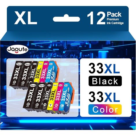 12 Pack 33XL Cartouche d'encre Compatible pour Epson 33XL Multipack (1/5)