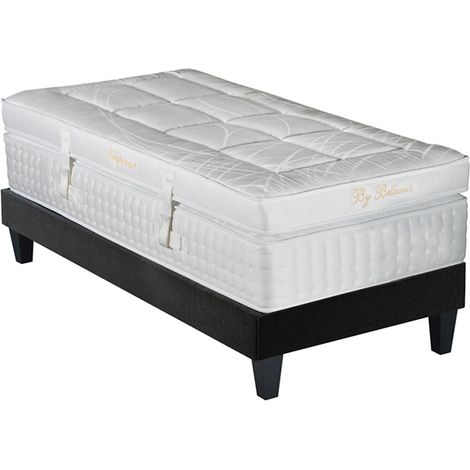BELLECOUR LITERIE Ensemble EMPEREUR 90x200 cm Matelas Mémoire de forme + Sommier Bois (1/5)