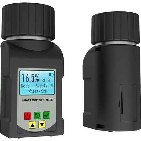 Medidor de humedad inteligente para 25 tipos de granos. Probador de humedad para maíz, trigo, frijoles, semillas de maní. Higrómetro para granos.