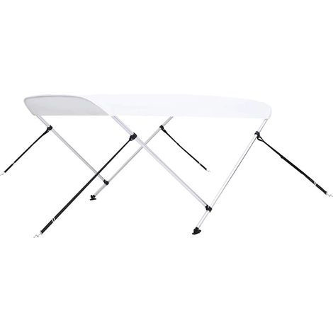 Bimini di Prua con Tendalino a 2 Archi Bianco 150x120x110 cm (1/4)