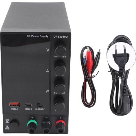 0-30V 0-10A 300W switch-mode DC power supply with 4-digit LED display, mini adjustable (1/5)