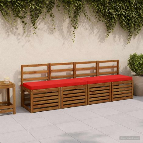 vidaXL Cojín para banco de 1 pieza VUGHT 100% Poliéster Rojo (1/5)