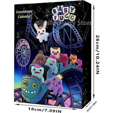 24 pcs Fuggler Calendrier de l'Avent Boîte Aveugle Figurines Monstres Compte à rebours Surprise Boîte Aveugle Halloween Festival Enfants Cadeaux de Noël 24 pcs