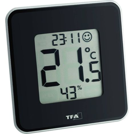 Thermo-hygromètre TFA Dostmann Style noir (1/3)