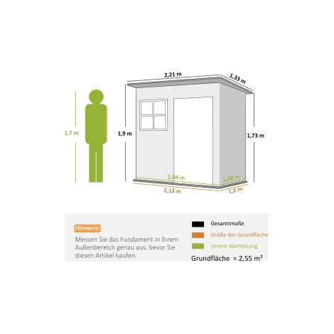 Abri de jardin gris foncé en acier avec toit monopente, porte verrouillable et fenêtre pour jardin, cour et garage à vélos (1/5)